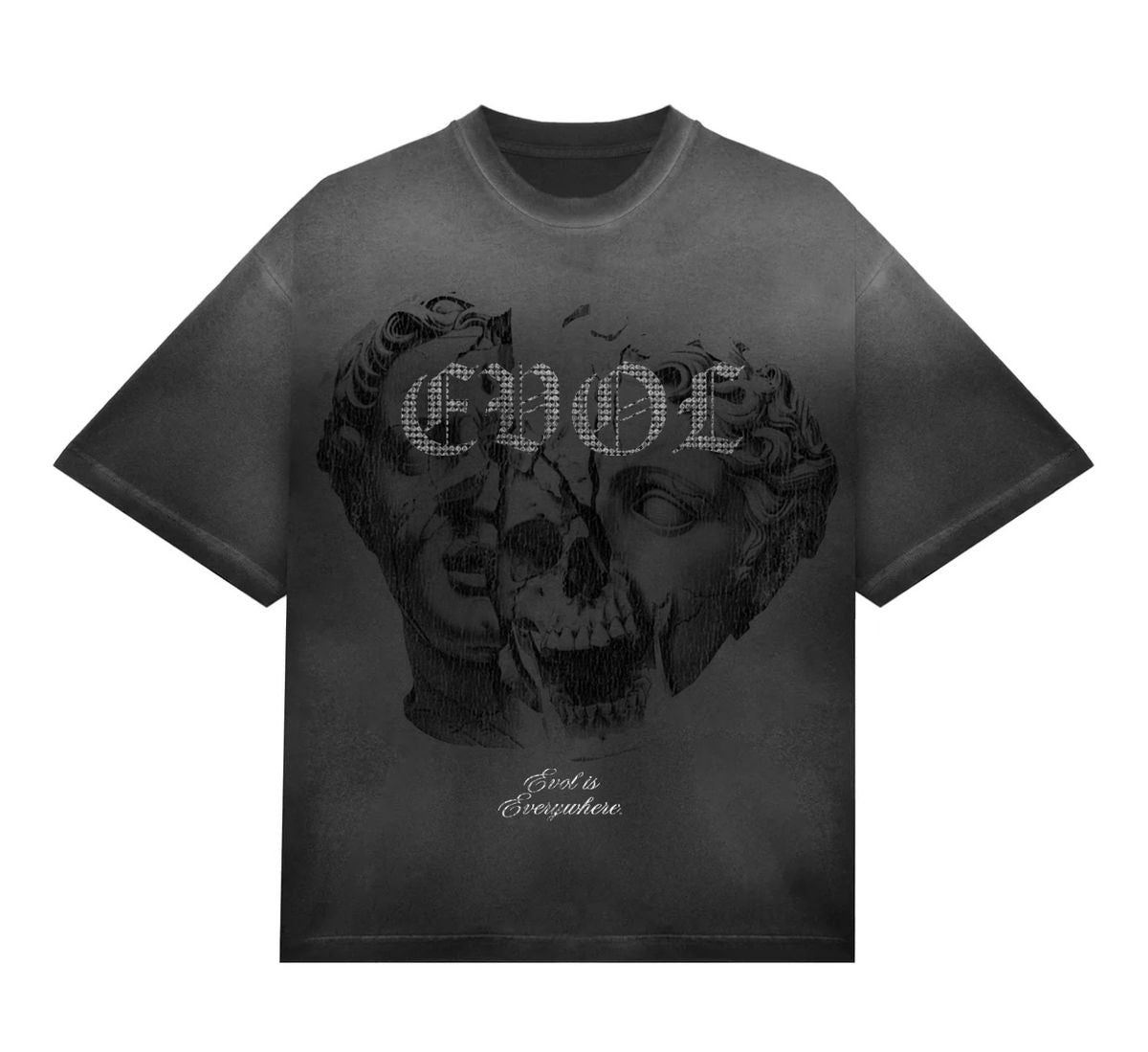 Evol Rhinestones Split Skull Tee