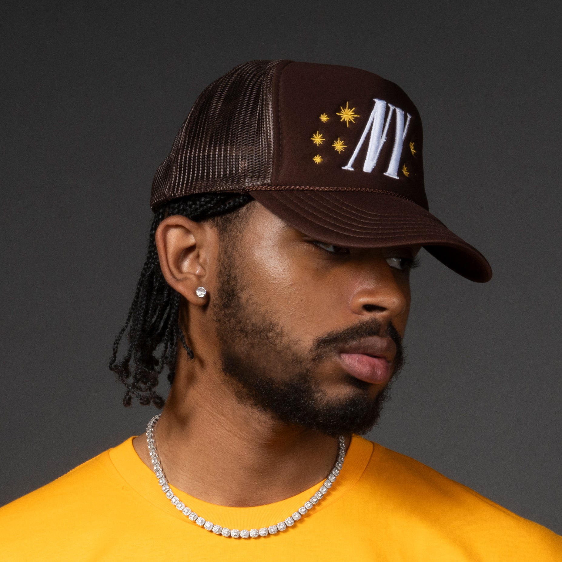 NY Stars Trucker Hat - Brown