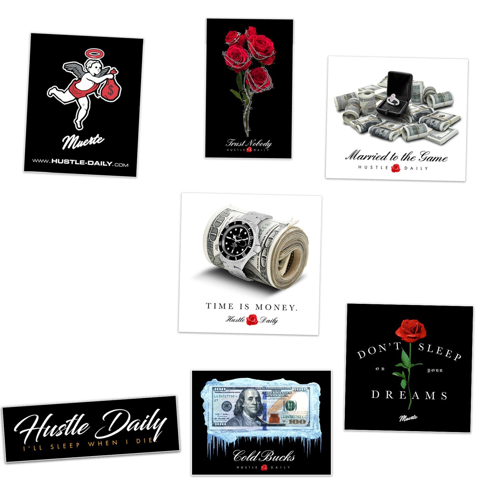 Hustle Daily Sticker 7-Pack