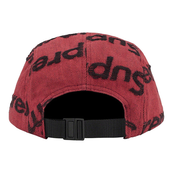 Supreme Frayed Logos Denim Camp Cap- Red