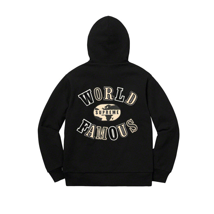 Supreme World Famous Zip Up Hooded Sweatshirt (SS20)- Black